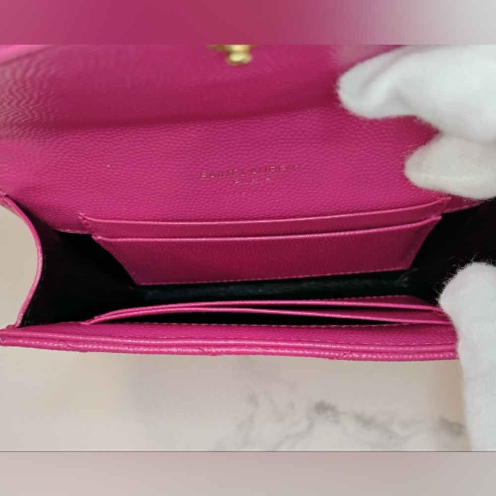 YSL Compact Wallet - Pink Yves Saint Laurent Leather w/GHW - Picture 7 of 15